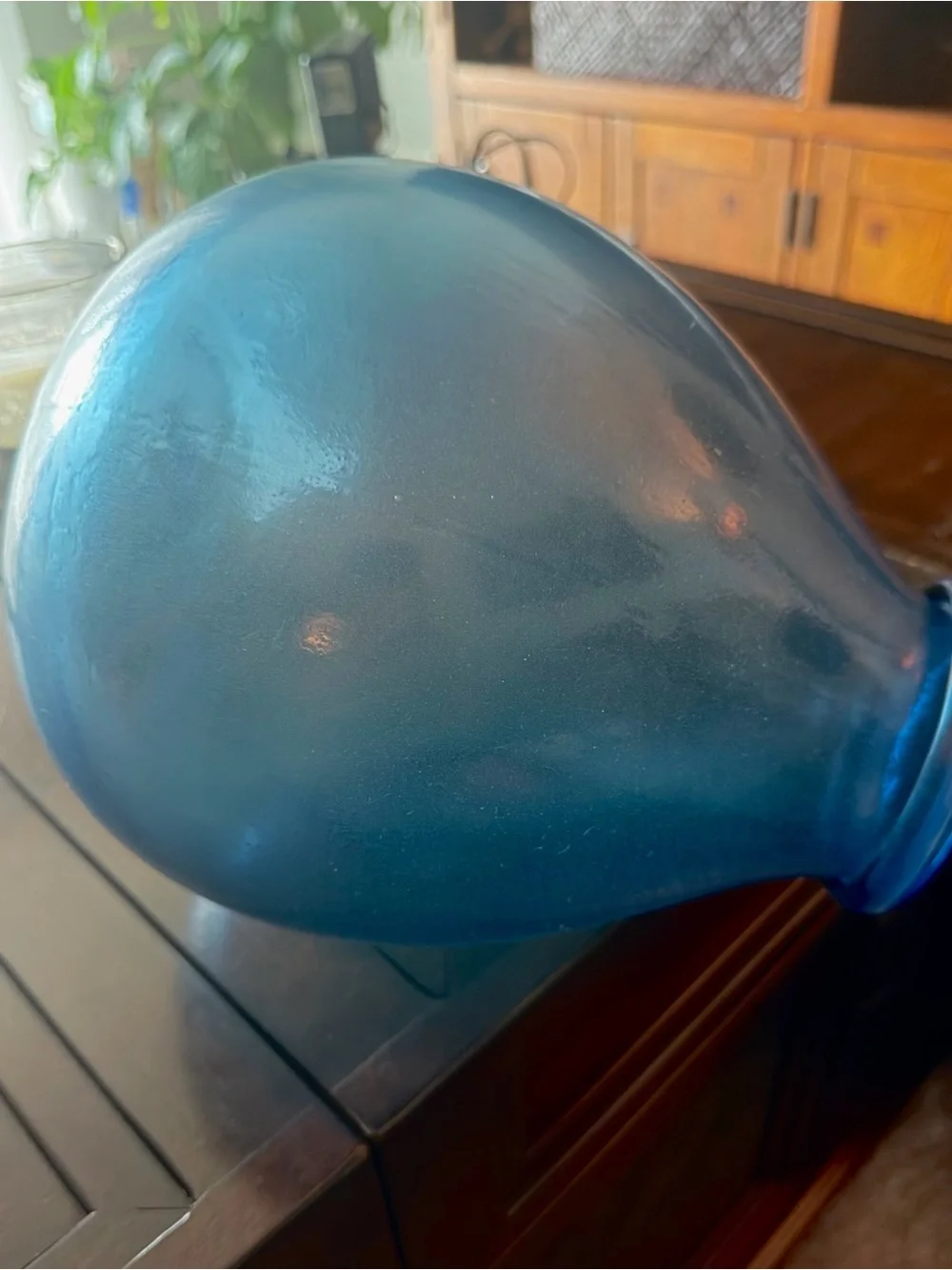 Mid-Century • Modern Blue Glass Decorative Tabletop Vase